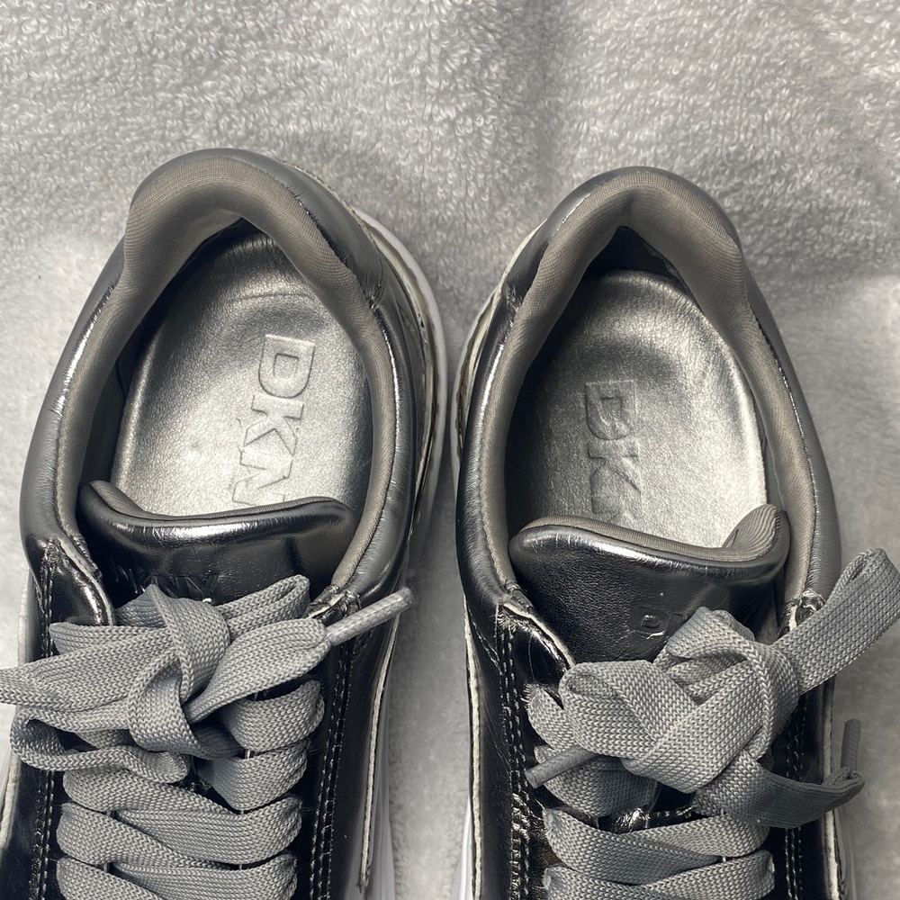 DKNY Men's Metallic Gray Lace-Up Sneakers